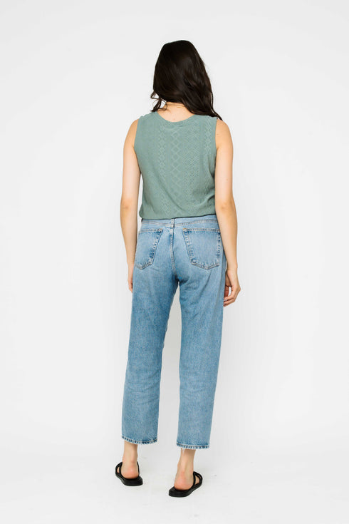 Ginny-Eyelet Gathered Tank